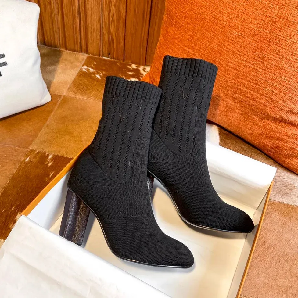 Sock boots no heel best sale