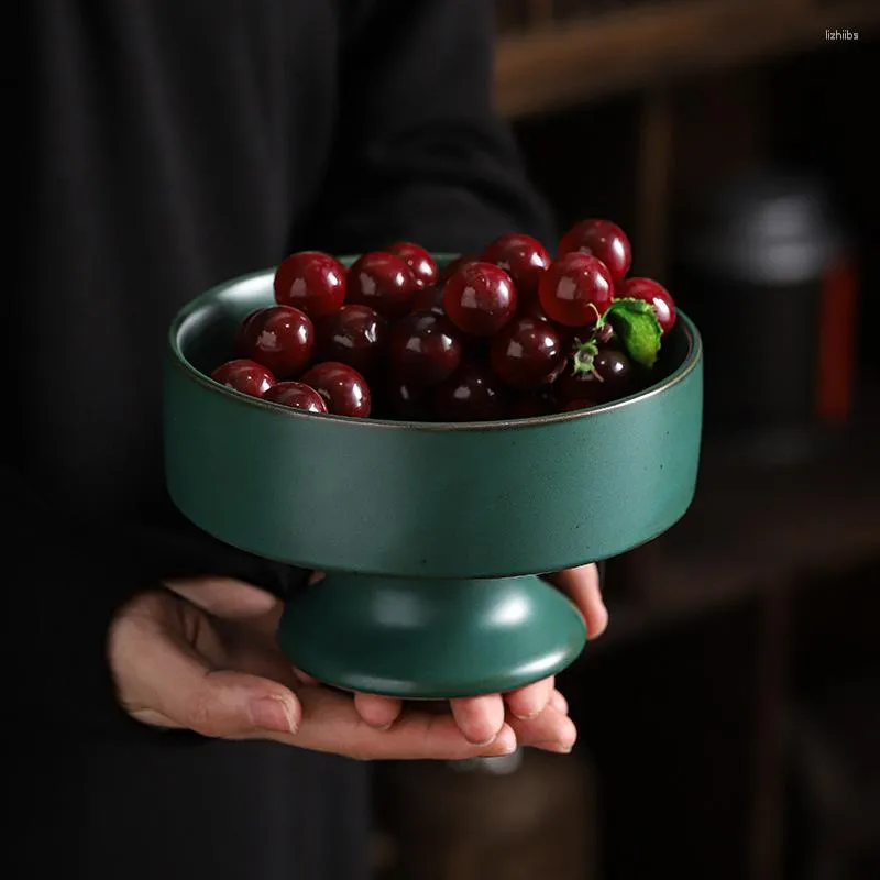 Tee Tabletts Keramik Obsttellerkompote kreativ und leicht luxuriöser Dessert Nuss -Untertassen Tablett Dekoration