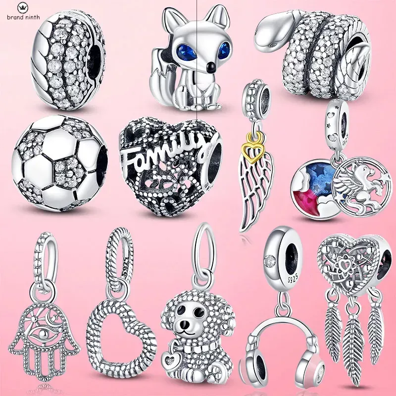 925 Серебро для Pandora Charms Jewelry Beads Openwork Music Notes Charms Set Подвеска Diy Fine Beads Jewelry