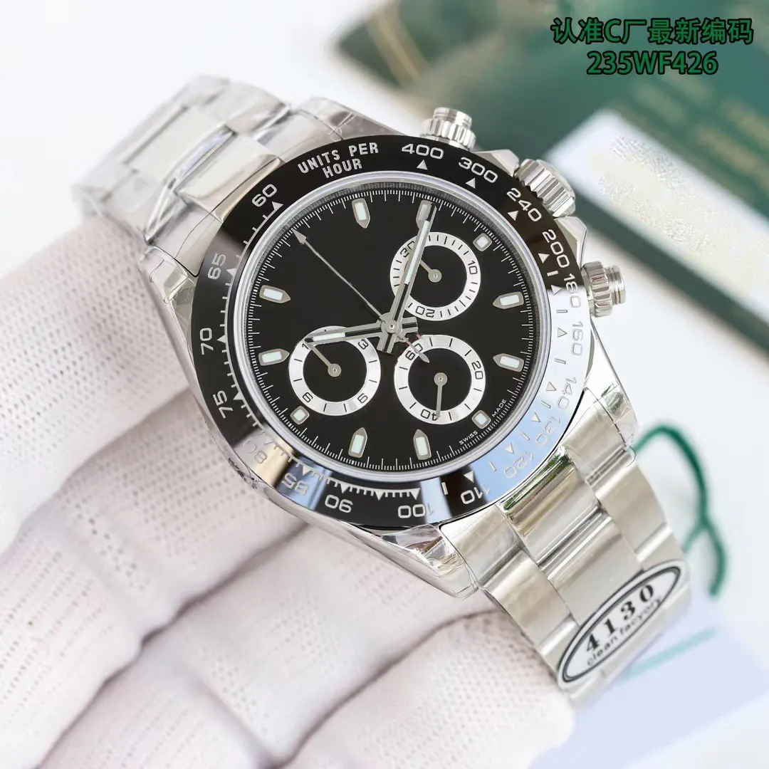 Clean Factory V11 Reloj clasico de lujo Reloj para hombre Cronografo de zafiro ETA 4130 Bisel de ceramica 116500 Modelo 904L Caja Correa de acero