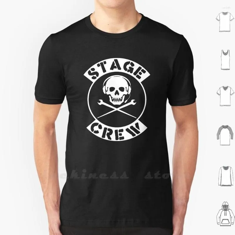 Men's T Shirts Stage Crew Shirt Big Size Cotton Skull Cross Crossed Podgers Headset Cool Jolly Rodger Theatre Theater