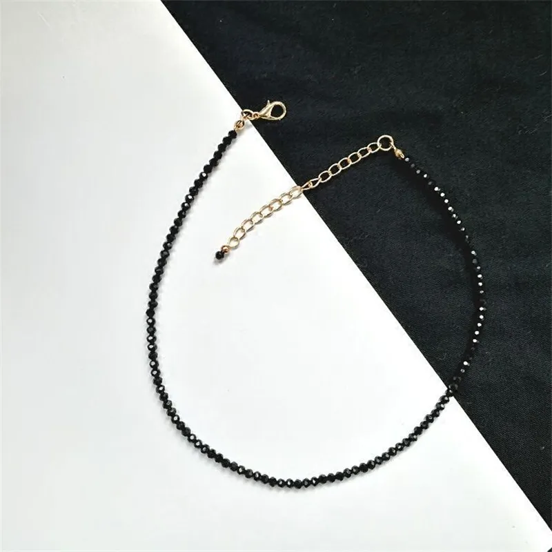 Collier court de perles noires simples pour femmes, Bijoux ras du cou, Bijoux de fête pour dames
