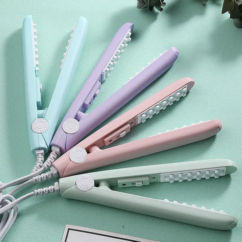 Irons Mini 3D Grid Crimper Crimper Curling Iron Volumizing Hair Ceramic Corn Perm Splint Flat Iron Hair Lools 230822 811 DHgate