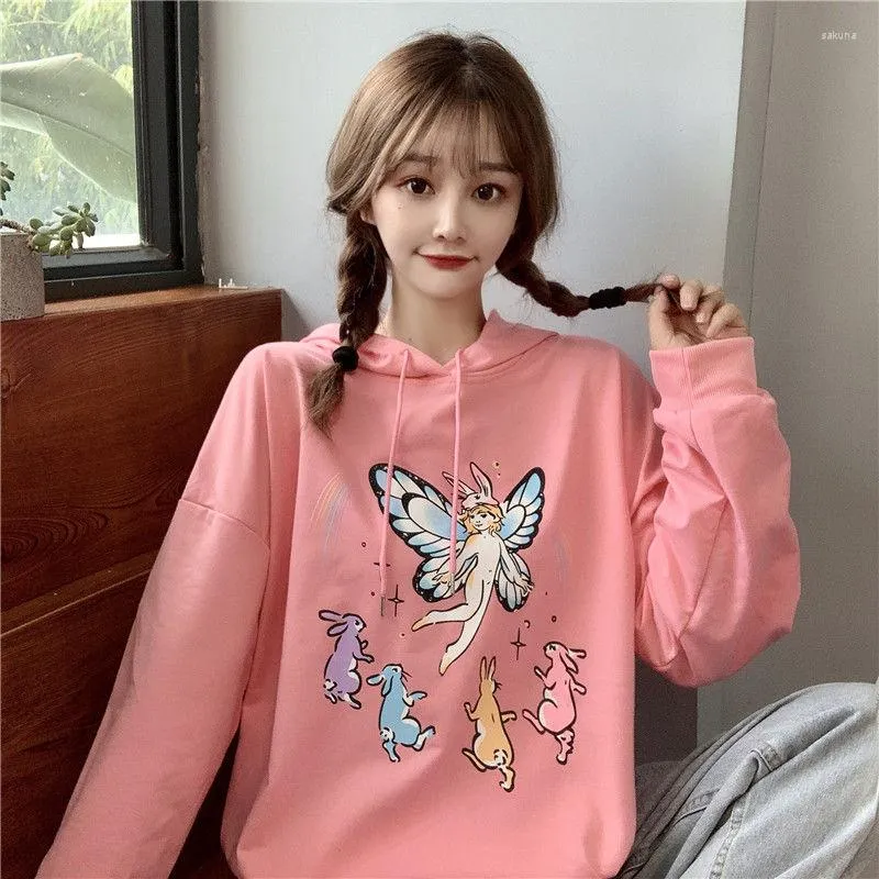 Kawaii Angel Aesthetic Oversized Hoodie Women For Women Oversized Long  Sleeve Sweatshirt With Cute Korean Style Casual Winter Clothes From Sakuna,  $17