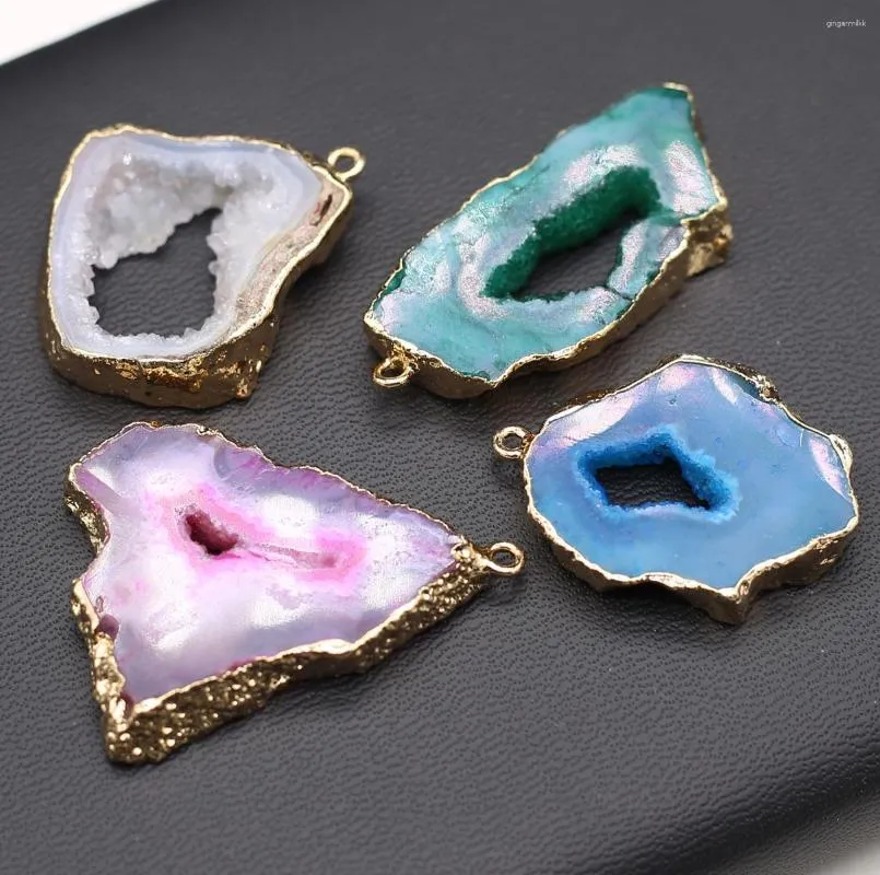 Collane a ciondolo in pietra naturale agata geode cristallo irregolare fascino druzy per donne uomini gioielli che producono accessori per collana fai -da -te all'ingrosso