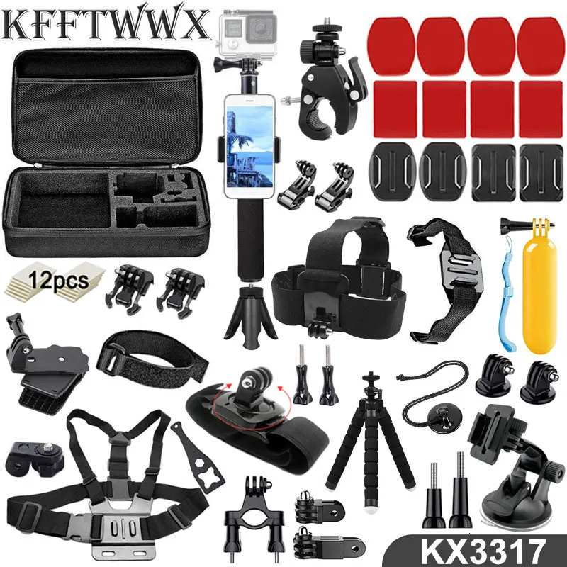Другие продукты камеры Kfftwwx Комплект аксессуаров для GoPro Hero 11 10 9 Black 8 7 6 5 Bicycle Teprod Go Pro SJCAM SJ4000 YI 4K EKEN H9 AKASO DBPOWER 230823