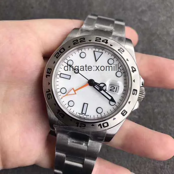 Aa uxury Männer Uhr 40mm White Dial Explorer II Ref.216570Gmt Format 316L Edelstahl Automatische mechanische Uhren Sport Armbanduhr