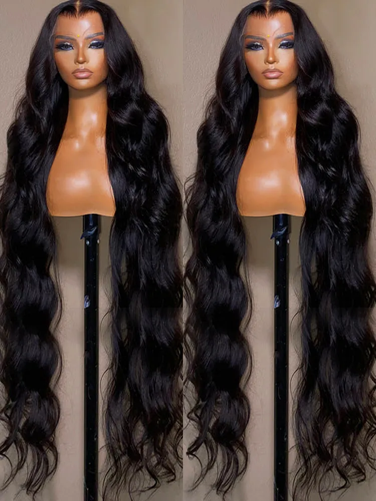 Wigs Front 360 HD HD Hush Hair 13x4 Body Wave Lace Fraceed 180 ٪ كثافة للنساء السود