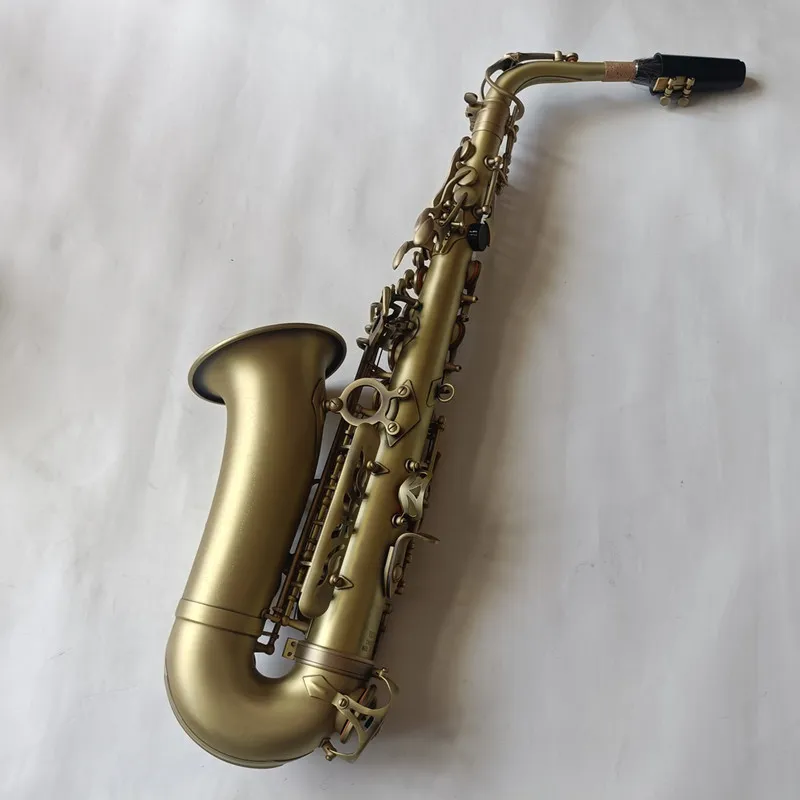 Alto saxofoonreferentie YAS-380 ANTIQUE KOPER PLATED E-Flat Professional Musical Instrument met mondstuk Reed Neck Free Ship