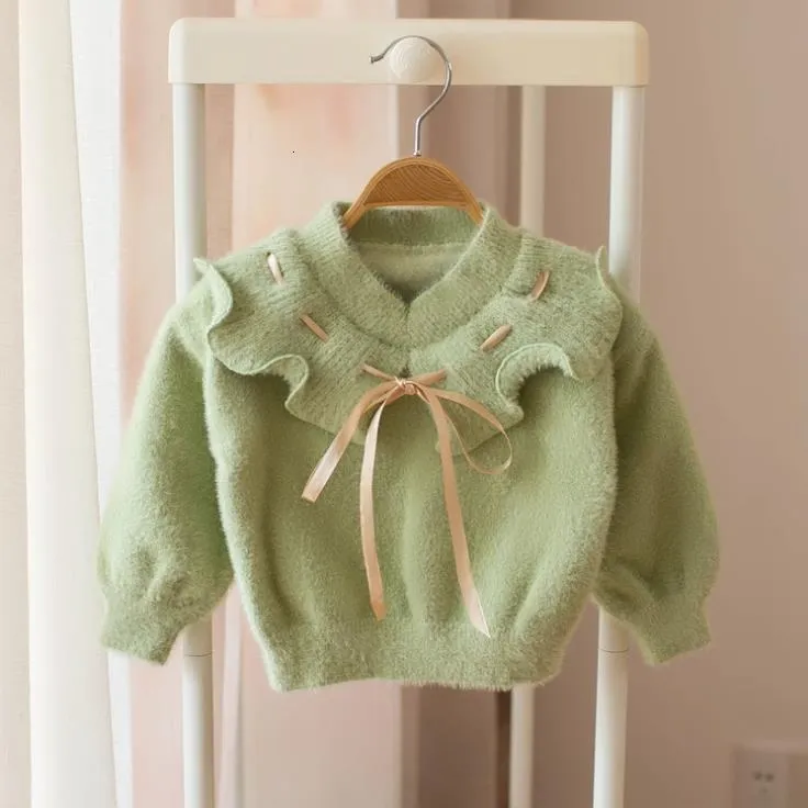 Pullover Autumn Winter Sweater Clothes For Girl Flower Cute knit Wear Long Sleeve Princess Kid Children Outerwear Girls Knitwear 230823