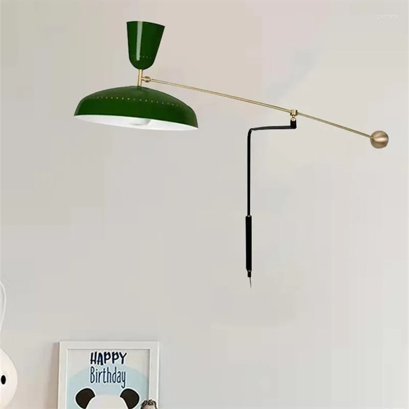 Стеновая лампа G1 Винтажный красный зеленый абажур регулировка угла ретро металлическая лампочка E27 для кафе для чтения спальни свет
