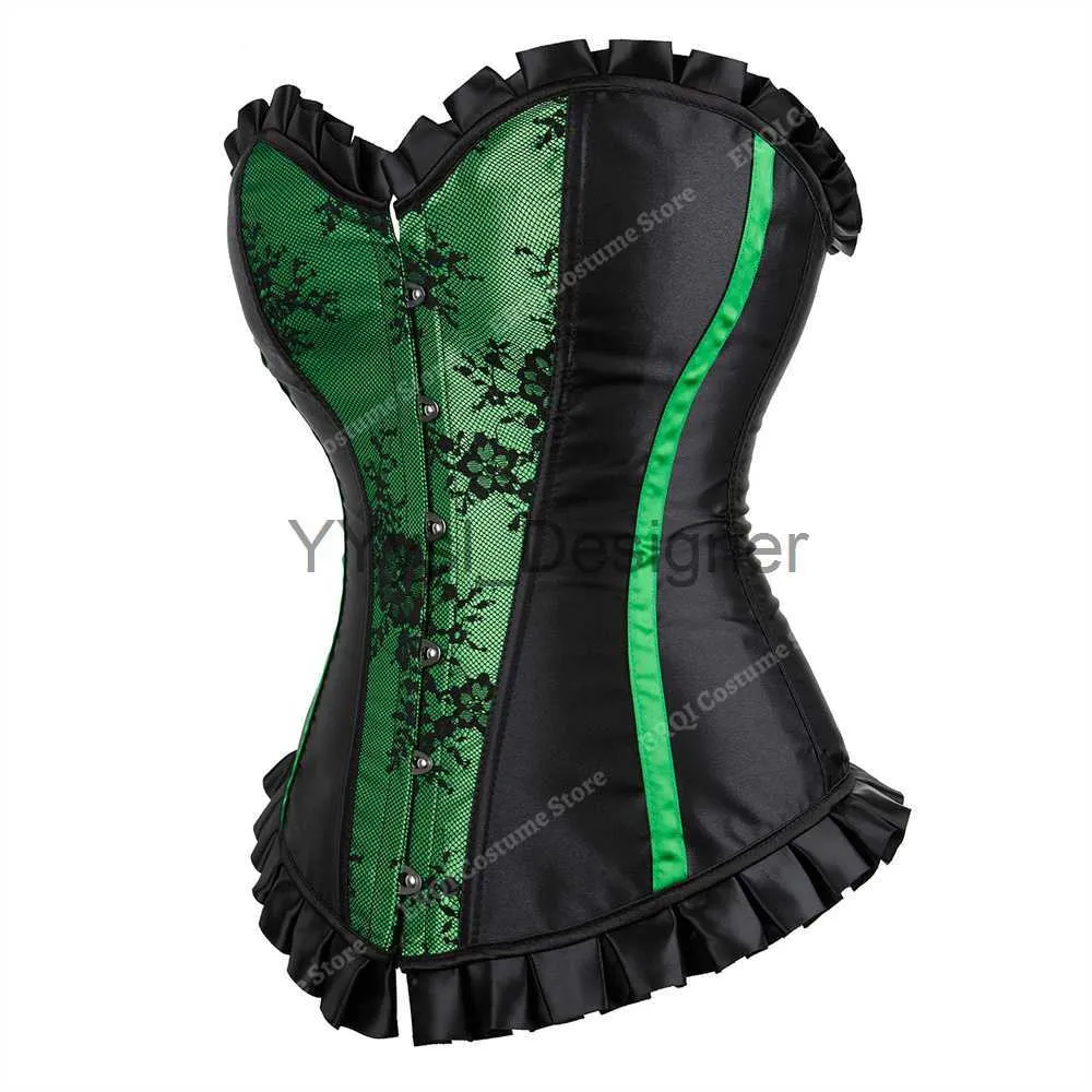 Vintage Corset Top Women Lace Floral Corsets Gothic Lace Up Overbust  Victorian Corset Bustier XS 7XL Plus Size Red Green X0823 From 15,28 €
