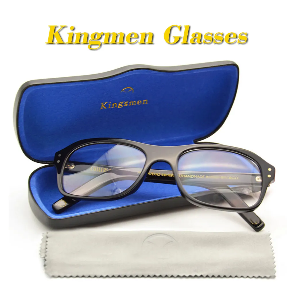 Mode solglasögon ramar Kings Man -glasögonramen Kingsmen Movie Cosplay Glasses Harry Hart Gary Eggsy Eyewear Retro Rektangelacetat Spektakar 230822