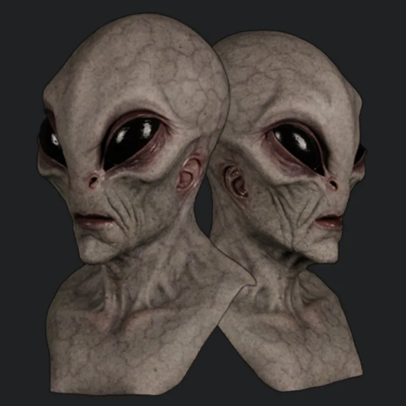 Party Masks Alien Mask for Adults | Realistic Costume | Creepy Cosplay Head | Full Face Party Mask Beige Fits All Free Freight 230823