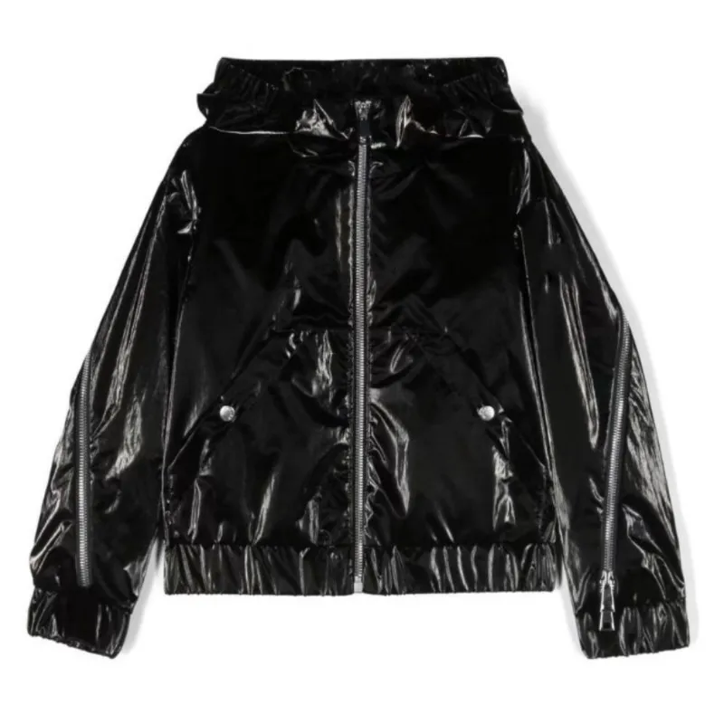 Jackets autumn and winter MC twocolor back embroidery shiny jacket 230822