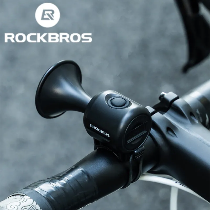 Bike Horns ROCKBROS Bicycle Bell Ring Electronic Loud Horn Safety Alarm Electric Waterproof Warning Accessories 230823