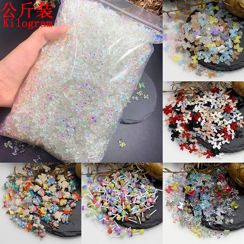 Nail Art Decorations Bulk 500g Nail Charms Kawaii Mixed Shape Nail Art Resin Rhinestones Cute 3D Nail DIY Gems Stones for Nails Art Decorations 230822