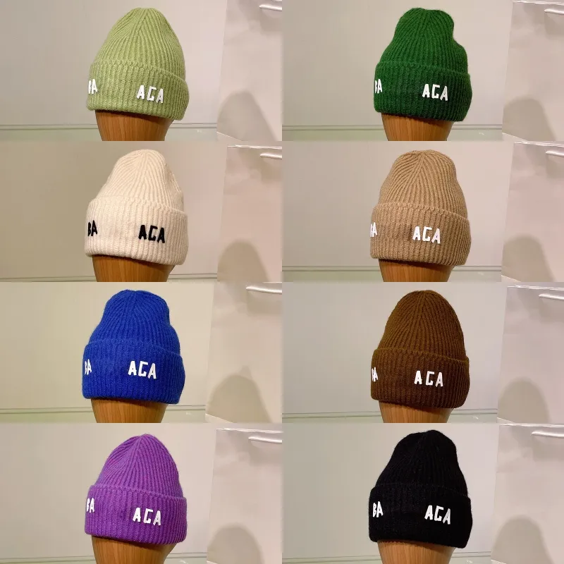 Autumn Winter Fashion Knet Hat Casal Solid Gfrior Grosto Floa de Lã Chapão de Lã Lã Isollo de Bobo de Bobo de Vento e Vento Quente