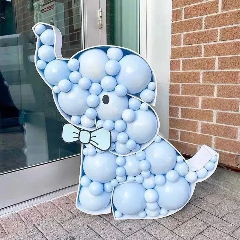 Autres fournitures de fête d'événement Éléphant Mosaïque Ballon Cadre Lettre géante Boîte de remplissage pour bébé pour douche Décorations d'anniversaire de mariage 230822