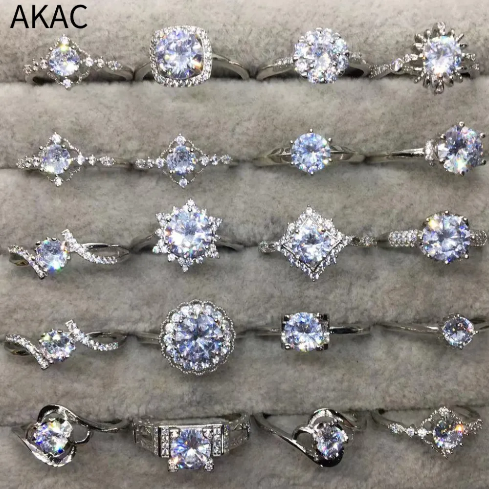 Anéis de casamento 5rings 10rings akac zircão anel ajustável Envie aleatoriamente 230822