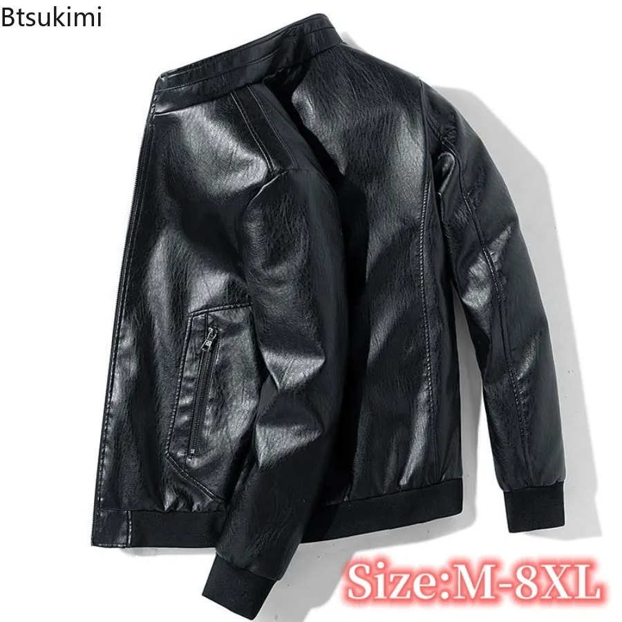 Men's Trench Coats Large Jacket 2023 Spring and Autumn Business Casual Leather Trendy Loose Baseball M8XL 230822