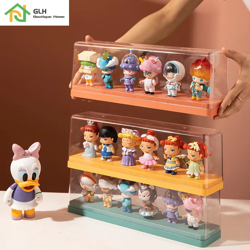 Autres jouets anti-poussière petite poupée vitrine organisateur de jouets acrylique boîte transparente faite à la main 230823