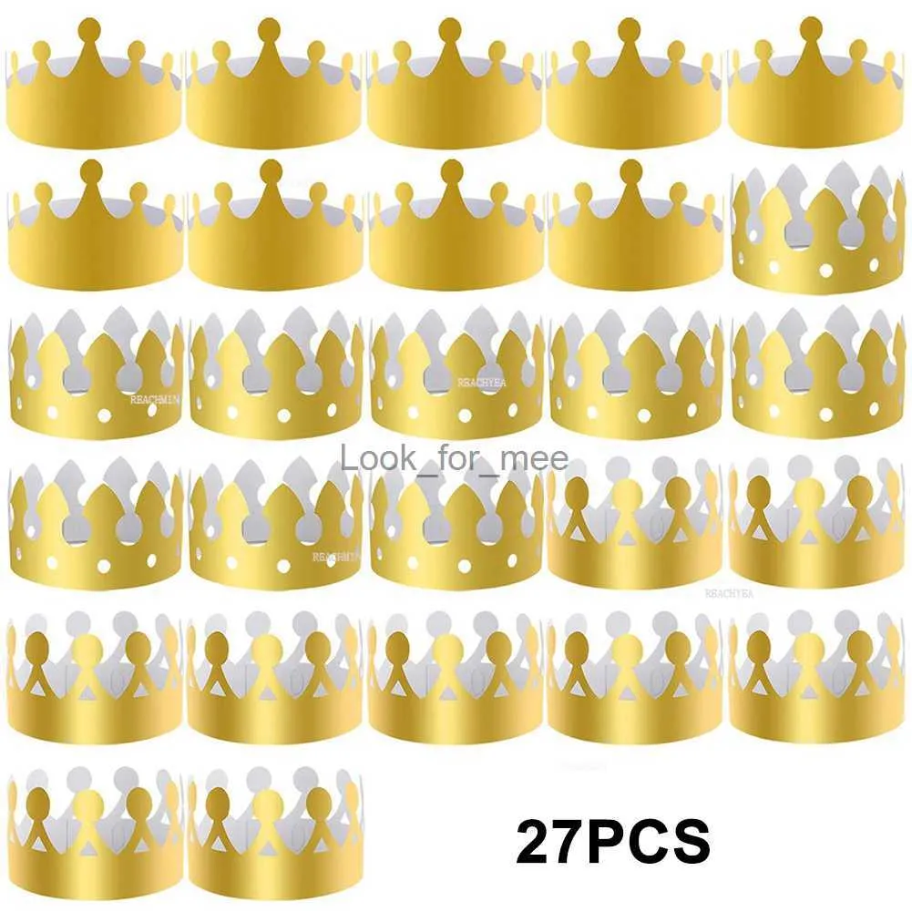 27 pièces bébé 1er anniversaire roi couronne enfants 2e 3e joyeux anniversaire fête décor gemme chapeau enfants un an anniversaire décor pour tête HKD230823