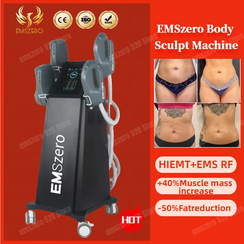 New In DLS-EMSlim Hi-Emt Neo EMSZERO Machine 14 Tesla 4 Handle Rf Electromagnetic Building Muscle Stimulator