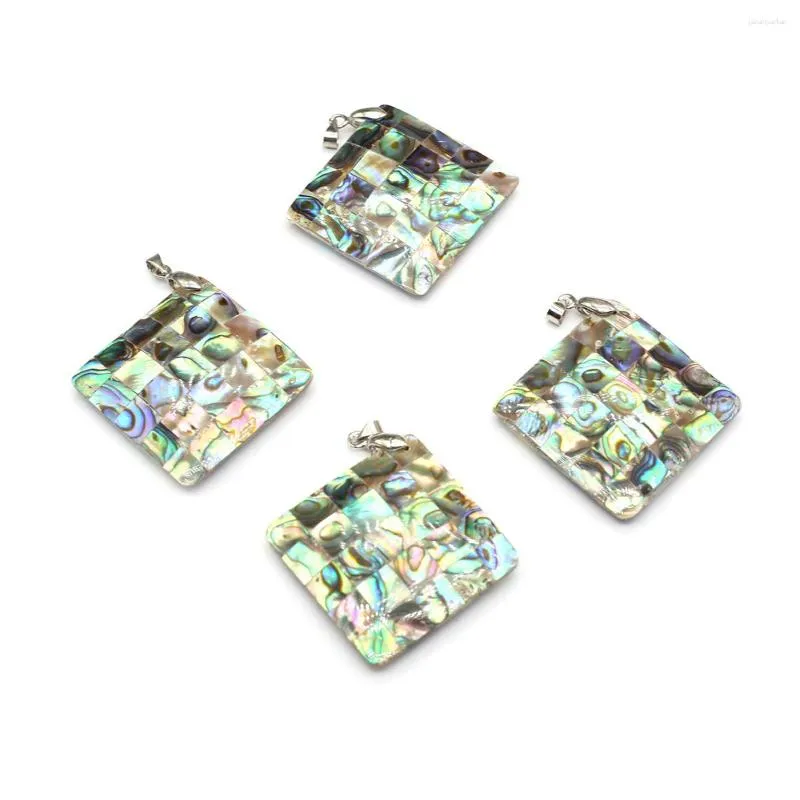 Pendant Necklaces Natural FreshWater Abalone Scallops Shell Rhombus Shape Exquisite Charms For Jewelry Making Diy Necklace Accessories