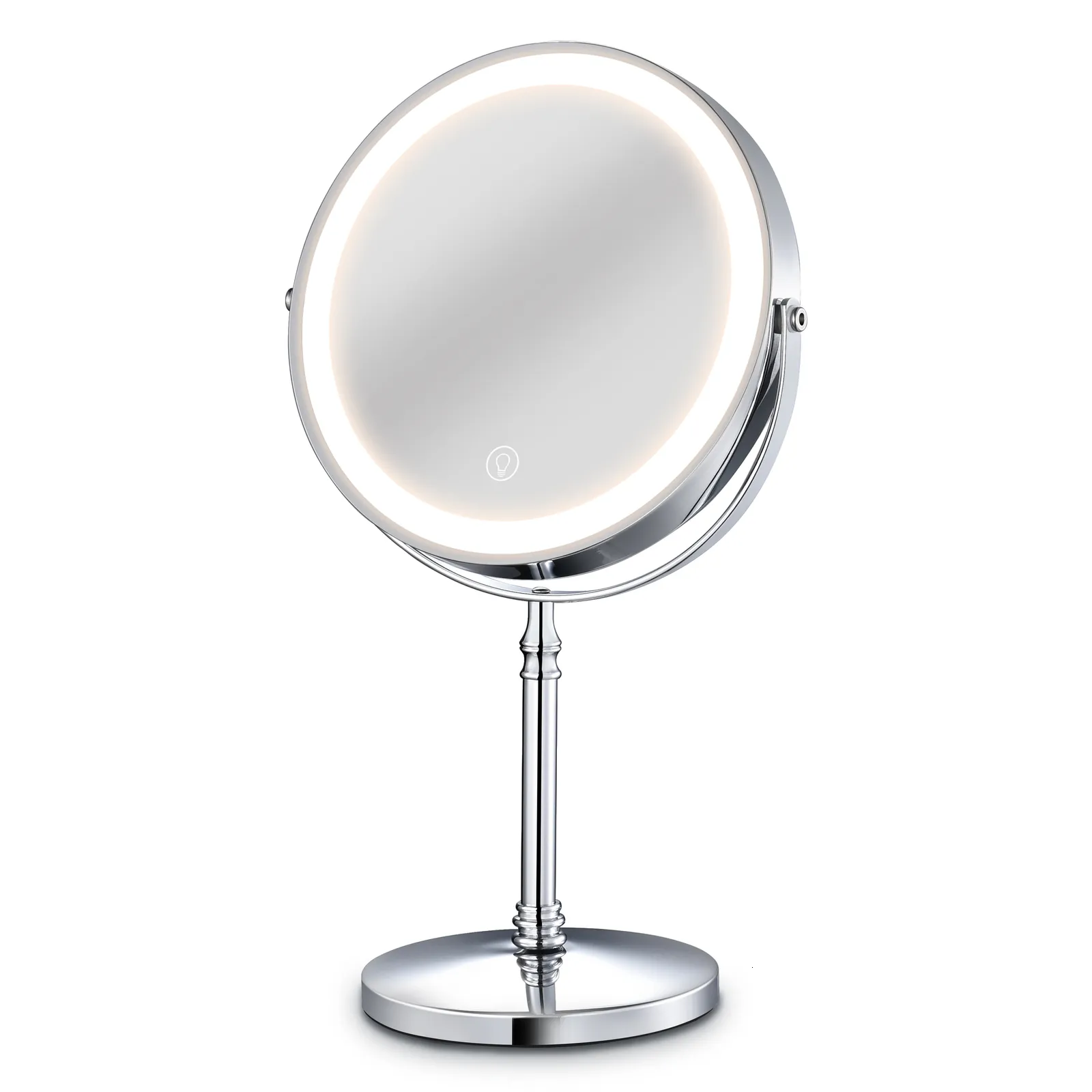 10x Vergrotende Spiegel, Cosmetische Spiegel Die 360 ° Kan Worden Gedraaid Ronde Badkamer Scheerspiegel Voor Wandmontage O 20 Cm Dubbelzijdig Met Opklapbare Arm Uitschuifbaar Gemaakt Van Roestvrij Staal Bbm001