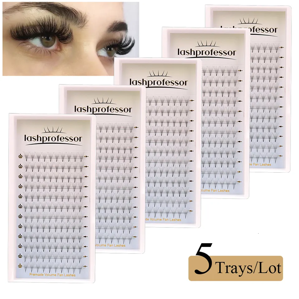 Faux cils lashprofessor en gros 5 traot pointuy base prémade volume volume mince racines tige nette