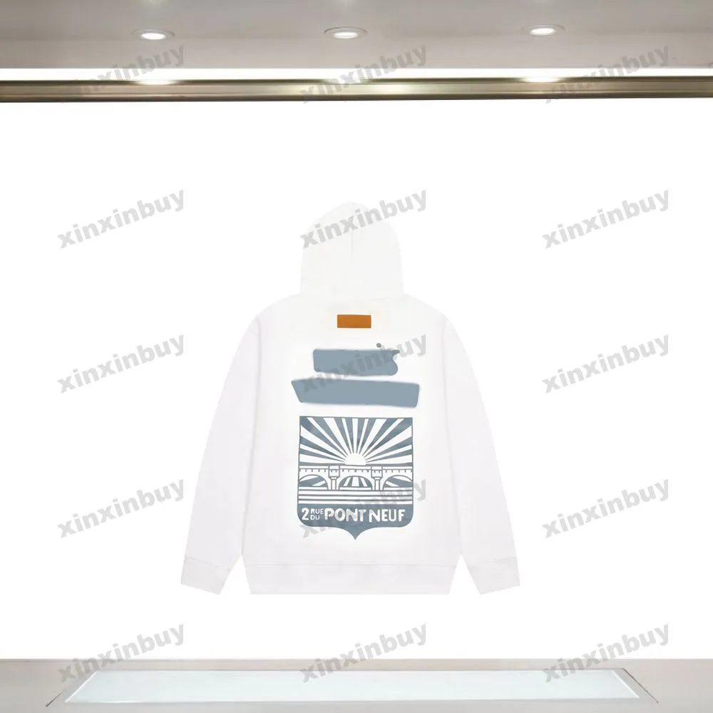 xinxinbuy Men women designer Sweatshirt Paris bridge Letter printing sweater green gray blue black white XS-XL