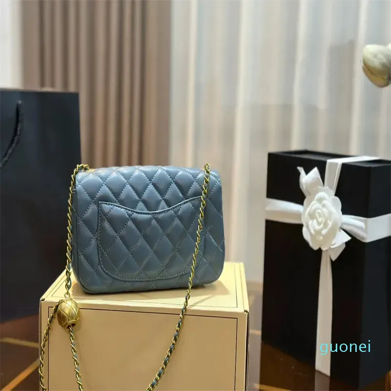 20 cm Złote Ball Women Bag Classic Flap na ramię mini łańcuch luksusowy luksusowy designerka torba crossbody fanny pakiet mody torebki