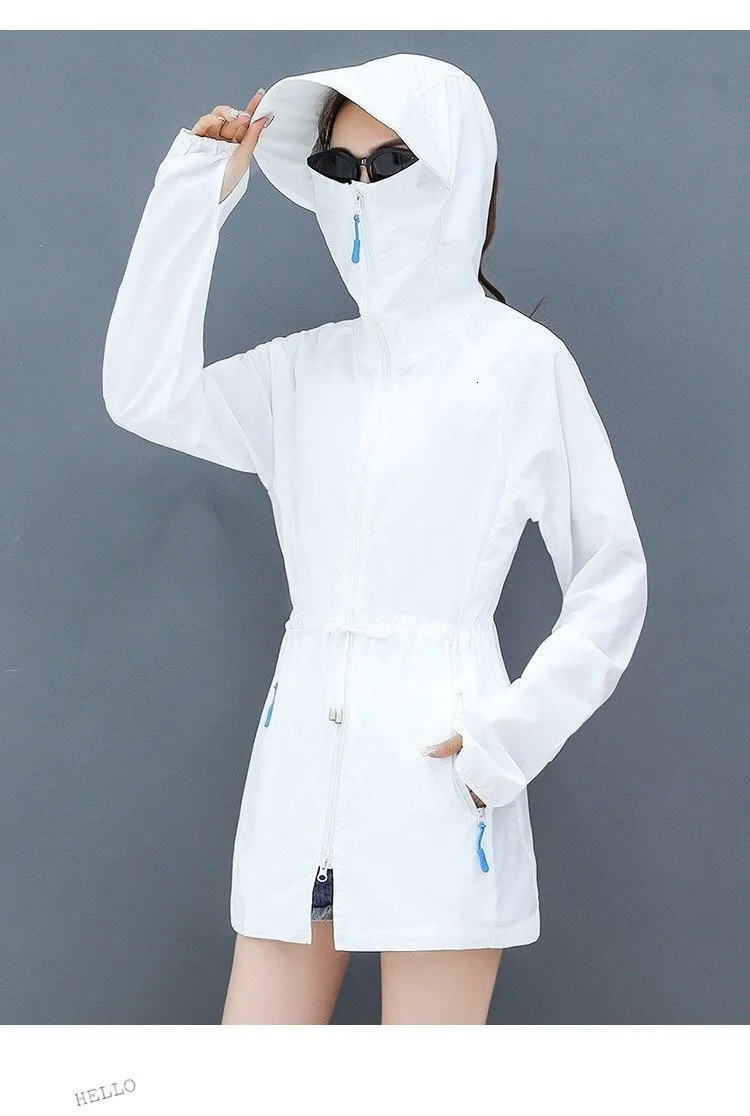 Veste Sport Femme QXURkut - Protection Solaire UPF50+ - Léger Et Respirant - Idéal Randonnée Running