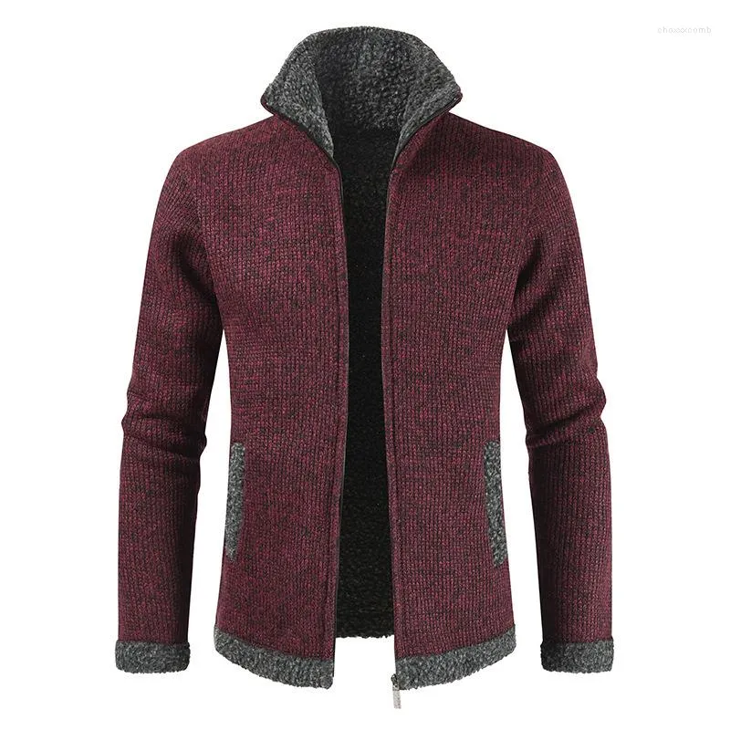 Vestes pour hommes épais hiver marque de mode pull hommes cardigan slim fit pulls tricots chaud automne vêtements décontractés fermeture éclair top manteau