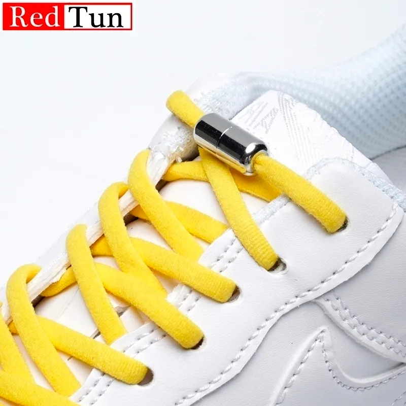 Shoe Parts Accessories 1Pair Elastic No Tie Shoelaces Semicircle Laces For Kids and Adult Sneakers Quick Lazy Metal Lock Strings 230823