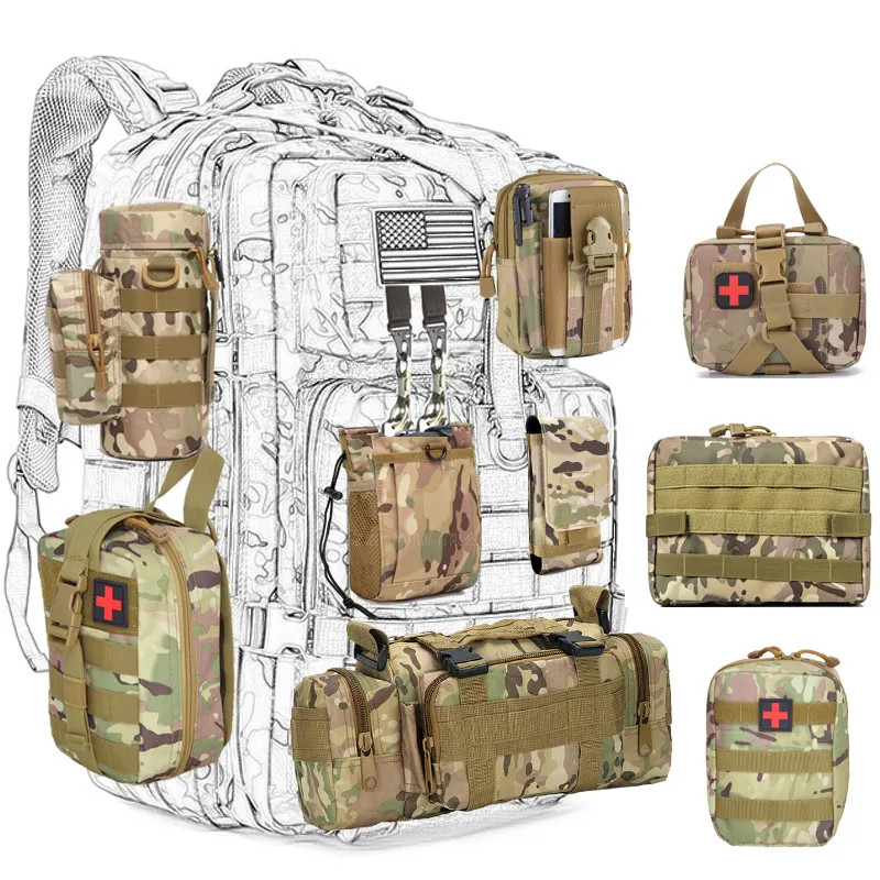 Pakiety plecakowe Molle Hunting Torba Akcesoria zewnętrzne Pakiet Talia Przetrwanie Narzędzia Edc Zestawy EDC dla pasów taktycznych plecak na ramię 230822