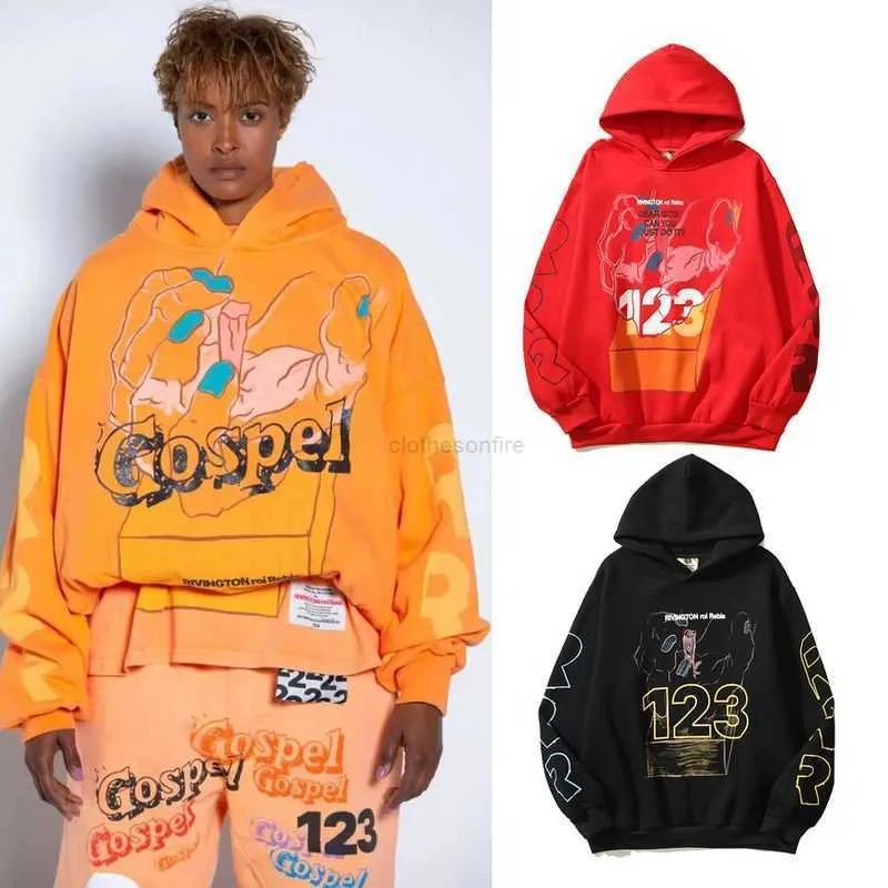 Sweatshirts Hommes Designer Sweats à capuche Mode Streetwear Rrr123 Non Fog American High Street Invisible Main Hip Hop Hommes et Femmes Ins Net Rouge Sweat à capuche