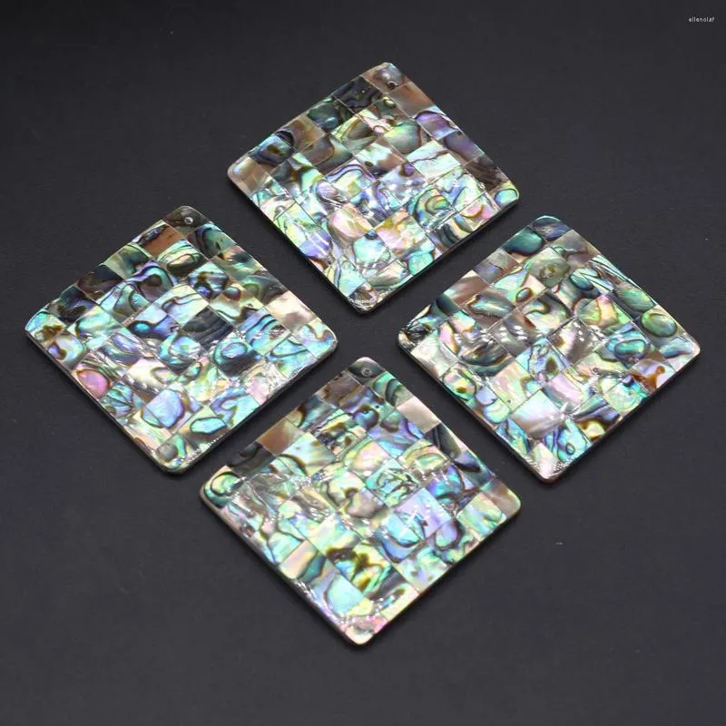 Pendant Necklaces Natural Colorful Abalone Pendants Square Sea Shell High Quality For Jewelry Making Diy Women Necklace Earrings Gifts