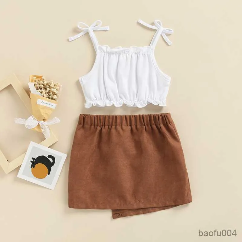 Summer Sleeveless White Vest And Short Skirt Twinset Clothing For Girls  Childrens Fashion Style, Toddler Girl Twinset Clothings 2 7Y R230823 From  Baofu004, $11.48
