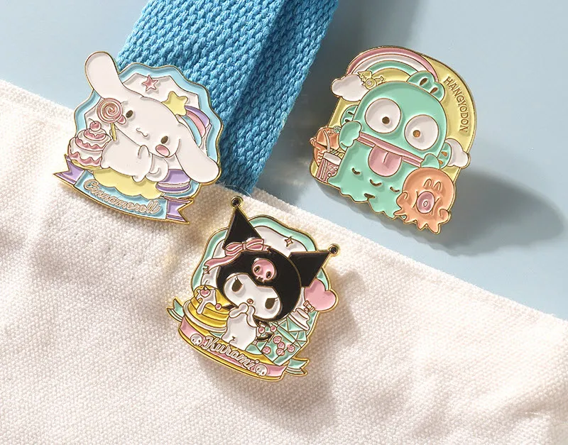 Cute Sanrio Hello Kitty Enamel Pins Melody Kuromi Bag Brooch Cartoon Anime  Badges Denim Lapel Pin Jewelry Gift for Kids Friends
