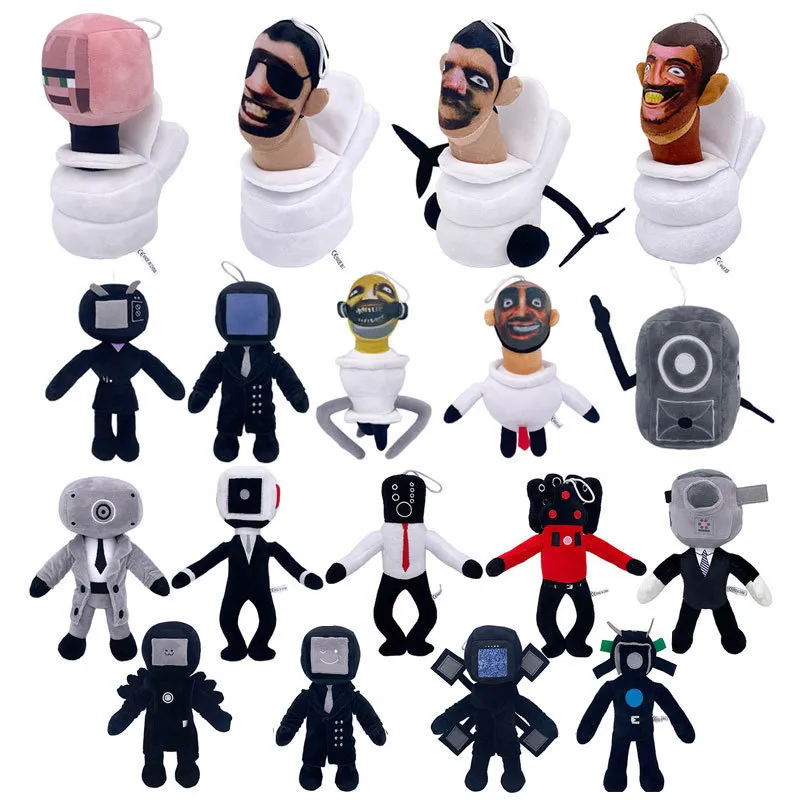 Dolls de pelúcia brinquedos de boneca de boneca skibidi Gretos colecionáveis ​​para crianças fãs adultos Animo de anime Figura Titan TV Man Cameraman 230823