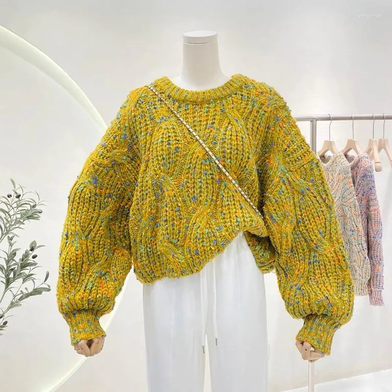 Женские Свитера Осень Осень Винтаж Свободный Вязаный Свитер.