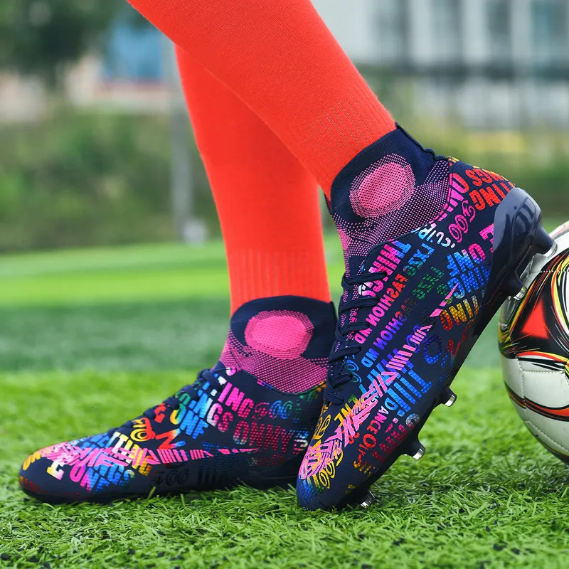 Scarpe antinfortunistiche da calcio Scarpe da calcio per adolescenti per adulti HighTop FG Leggere e traspiranti Morbide tacchette professionali