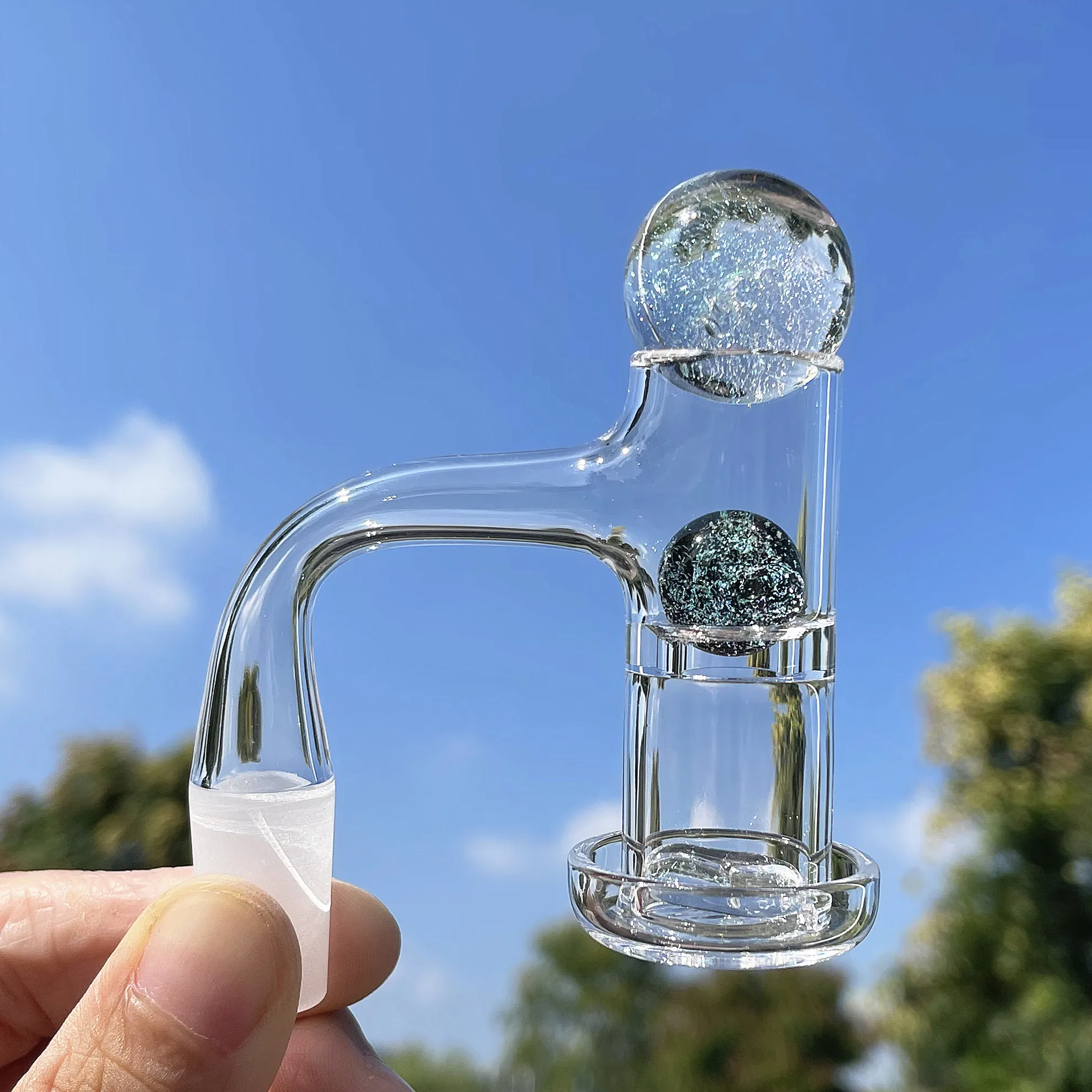 2,7 pouces de soudure complète Terp Slurper Banger Clear Quartz avec Terp Ball Banger Wholesale Bong Glasspipe