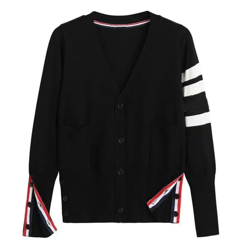 Pulls de créateurs Pulls pour hommes Pulls pour femmes Pulls polyvalents Cardigan rayé en tricot Pull à col en V Cardigan ample Manteau pour hommes et femmes tenue de couple