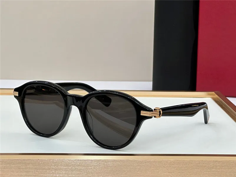 Nuovo design della moda O occhiali da sole rotondi retrò 0395 Acetato Frame semplice e popolare Versatile versatile UV400 Protezione occhiali
