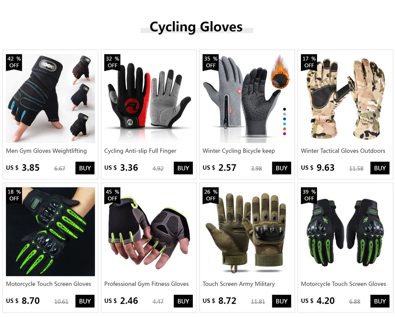 Gants de Protection pour Cycliste - Multi-Sports Pas Cher