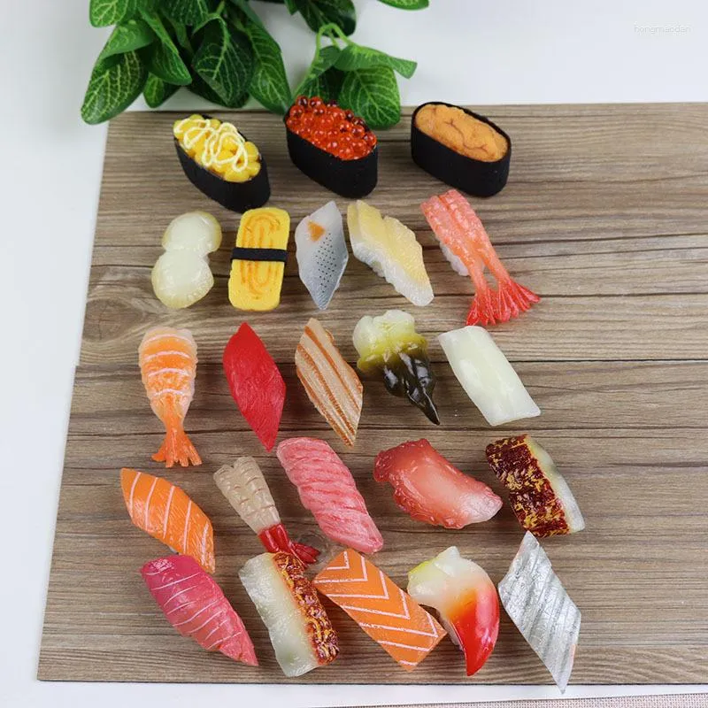 Decorative Flowers Artificial Food Fake Sushi Simulation Realistic Seafood Slice Simulated Prop For Showcase Display