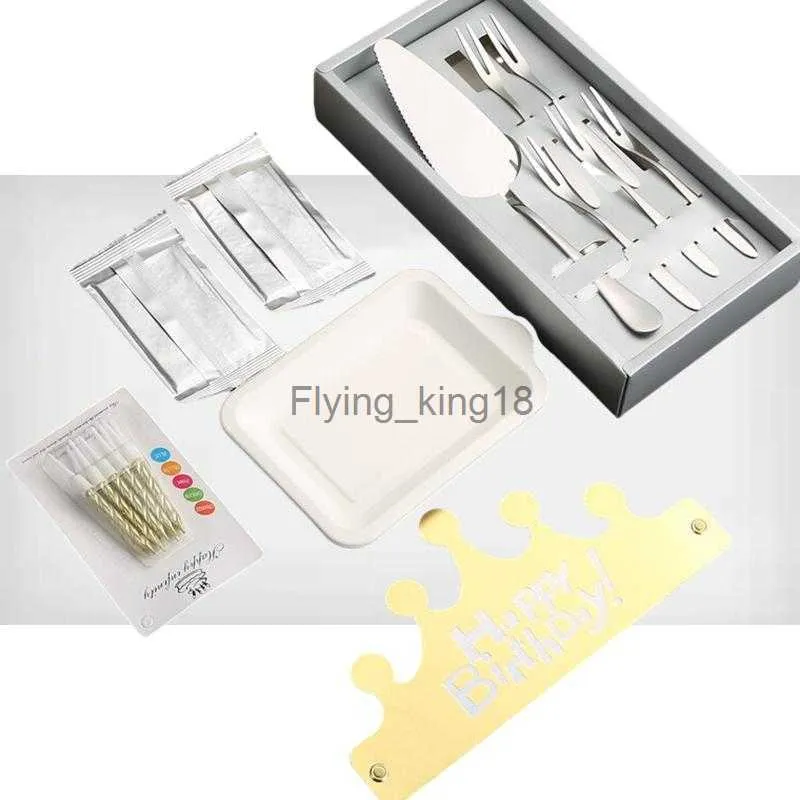 Premium Stainless Steel Cake Knife and Fork Set - Perfect Birthday Gift for Cake Lovers and Party Enthusiasts HKD230812